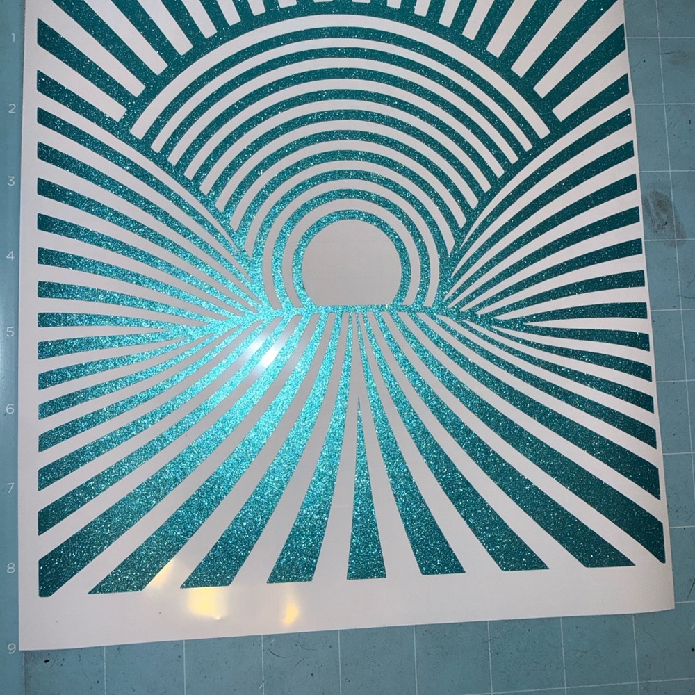 Teal Glitter Geometric Art Print